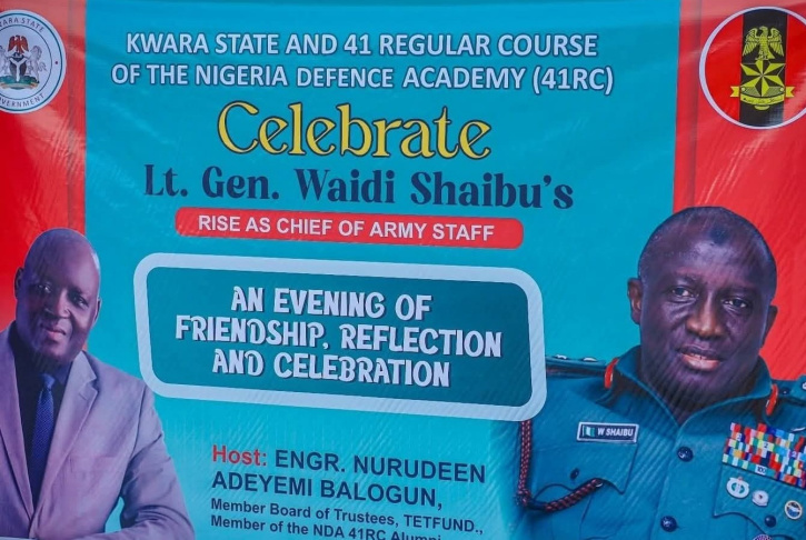 Enact Principal, Nurudeen Adeyemi Hosts NDA 41 Regular Course Alumni in Kwara, Honours COAS Waidi Shaibu with Nonpartisan Dinner