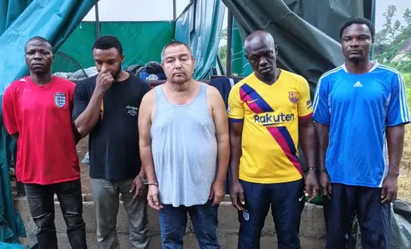 NDLEA Dismantles Secret Meth Lab in Oyo Forest, Arrests Mexican National and Four Nigerians